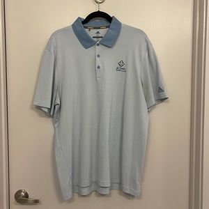 Men’s Polo, Adidas, Blue & White, XL